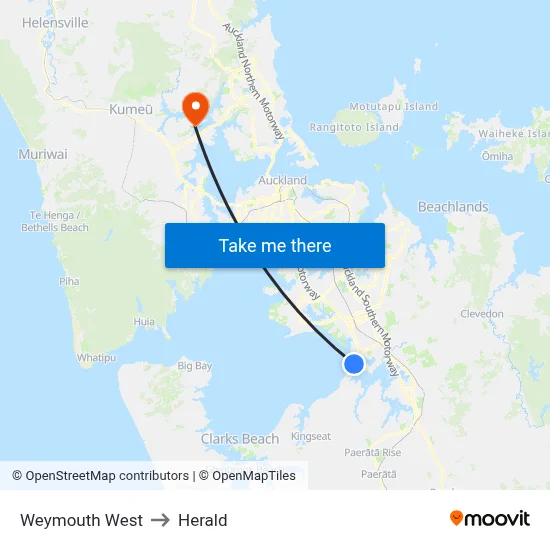 Weymouth West to Herald map