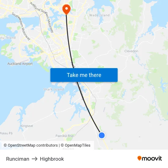 Runciman to Highbrook map