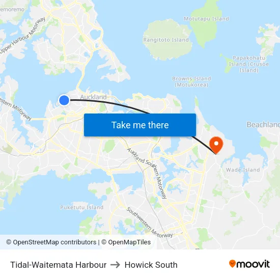 Tidal-Waitemata Harbour to Howick South map