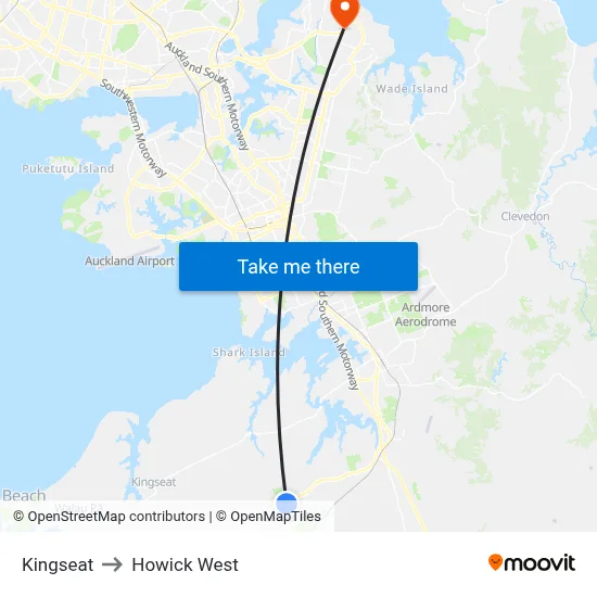 Kingseat to Howick West map