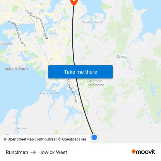 Runciman to Howick West map