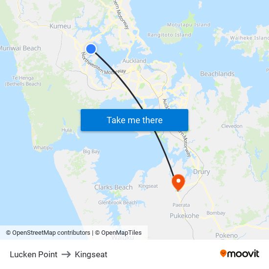 Lucken Point to Kingseat map