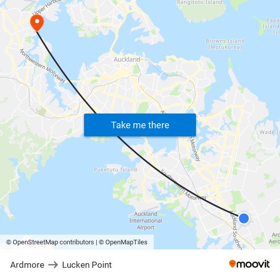 Ardmore to Lucken Point map