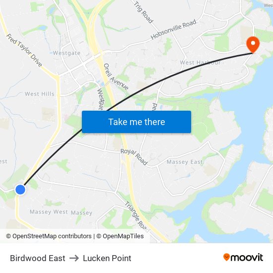 Birdwood East to Lucken Point map
