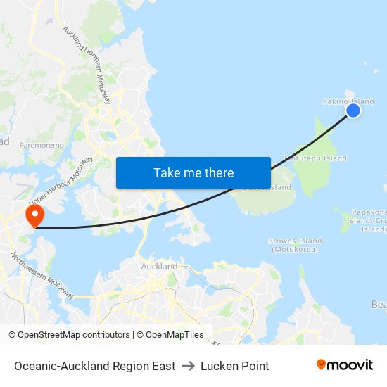 Oceanic-Auckland Region East to Lucken Point map