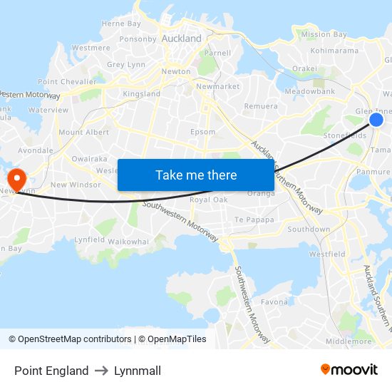 Point England to Lynnmall map