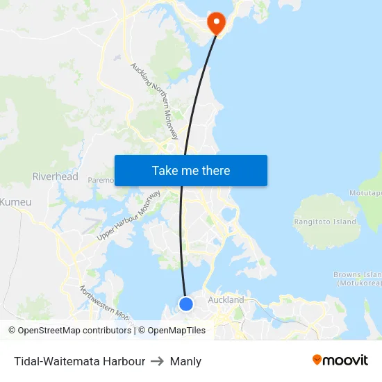 Tidal-Waitemata Harbour to Manly map
