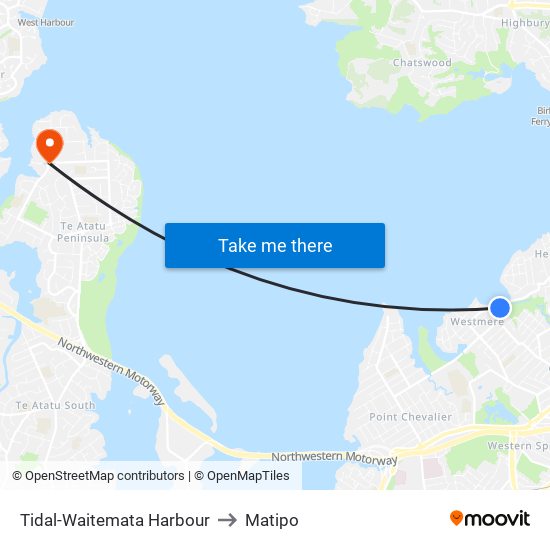 Tidal-Waitemata Harbour to Matipo map