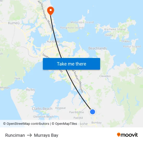 Runciman to Murrays Bay map