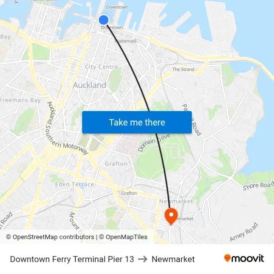 Downtown Ferry Terminal Pier 13 to Newmarket map
