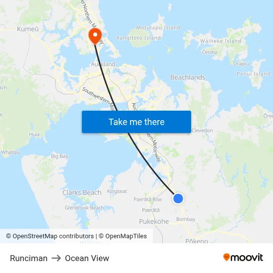 Runciman to Ocean View map