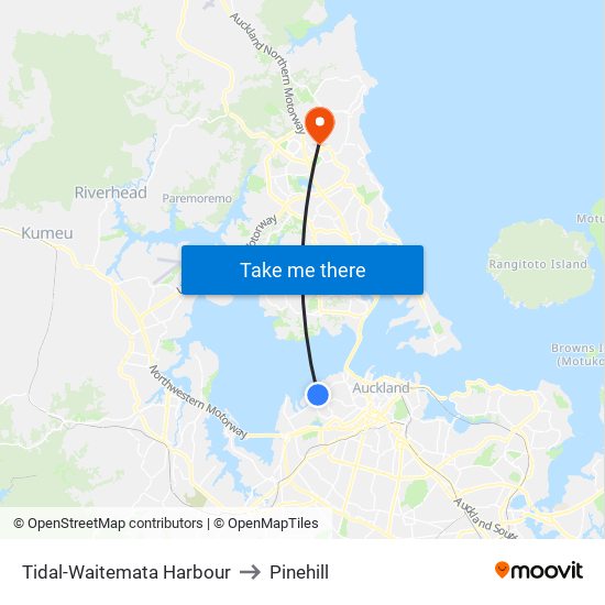 Tidal-Waitemata Harbour to Pinehill map