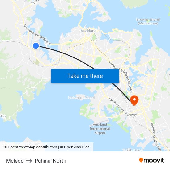 Mcleod to Puhinui North map