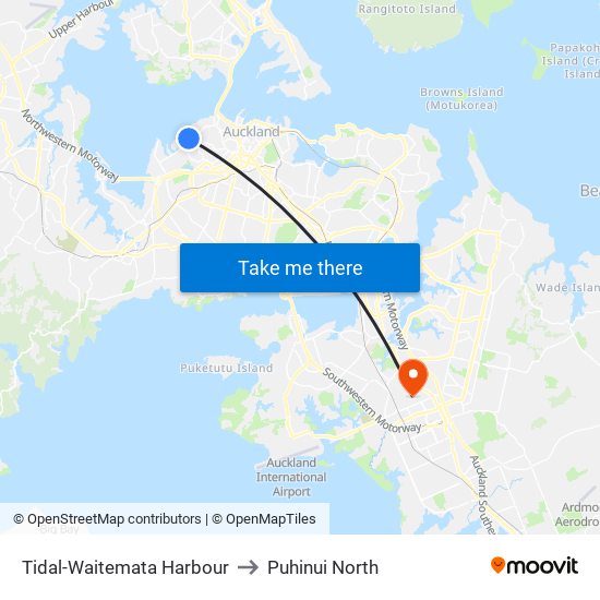 Tidal-Waitemata Harbour to Puhinui North map