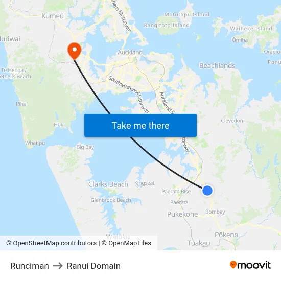 Runciman to Ranui Domain map