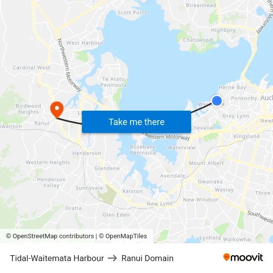 Tidal-Waitemata Harbour to Ranui Domain map