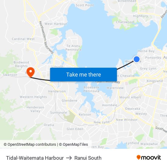 Tidal-Waitemata Harbour to Ranui South map