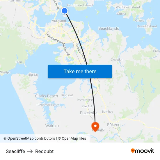 Seacliffe to Redoubt map