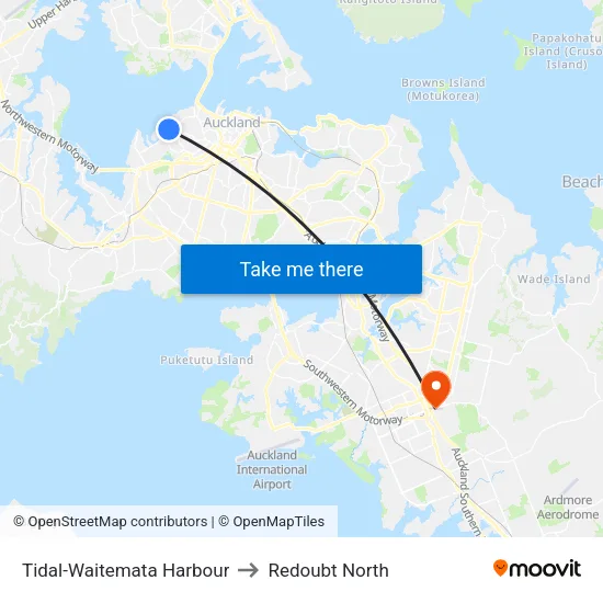 Tidal-Waitemata Harbour to Redoubt North map