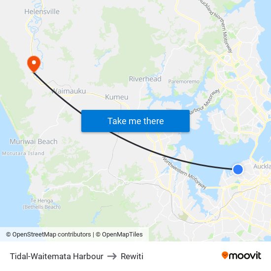 Tidal-Waitemata Harbour to Rewiti map