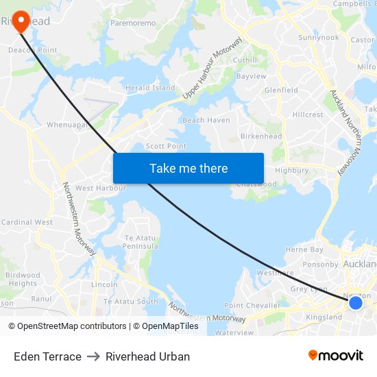 Eden Terrace to Riverhead Urban map