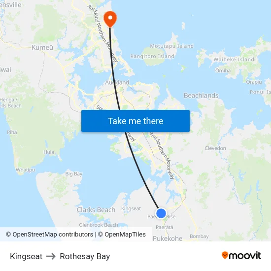 Kingseat to Rothesay Bay map