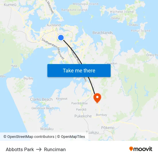 Abbotts Park to Runciman map