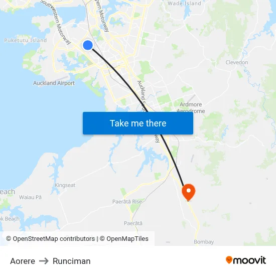 Aorere to Runciman map