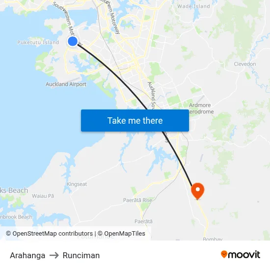 Arahanga to Runciman map