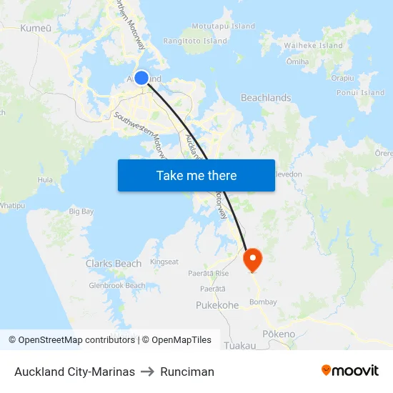 Auckland City-Marinas to Runciman map