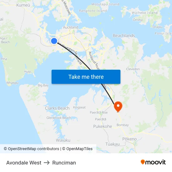 Avondale West to Runciman map