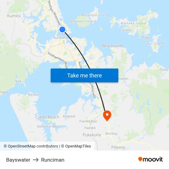Bayswater to Runciman map