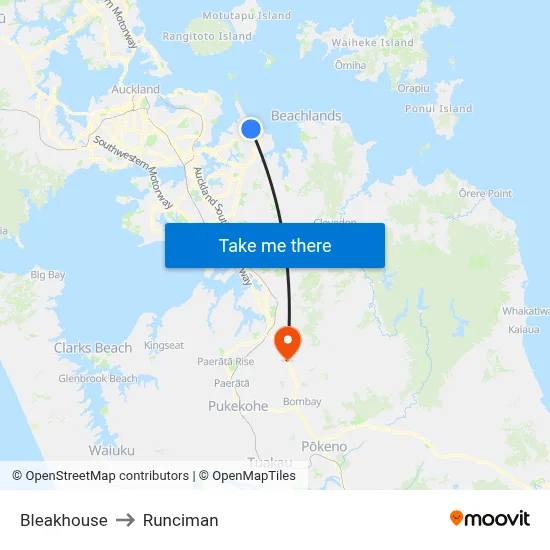 Bleakhouse to Runciman map