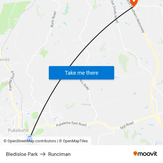 Bledisloe Park to Runciman map
