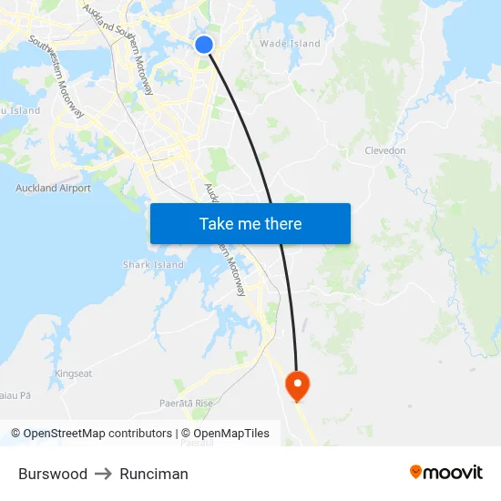 Burswood to Runciman map
