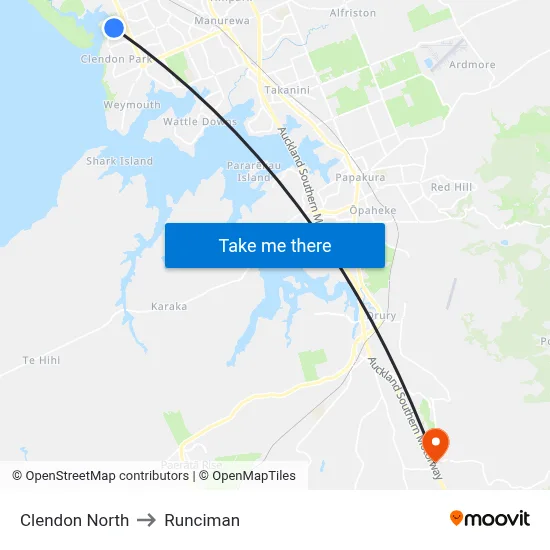 Clendon North to Runciman map