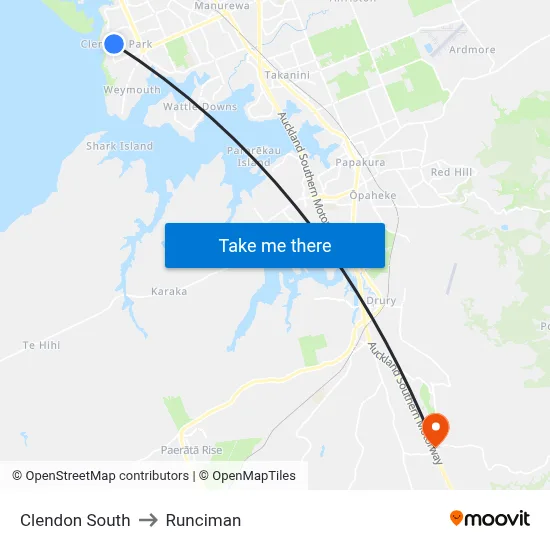 Clendon South to Runciman map
