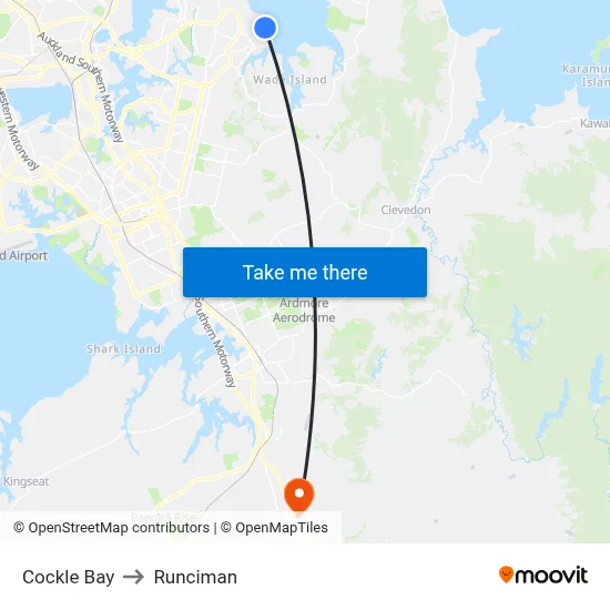 Cockle Bay to Runciman map