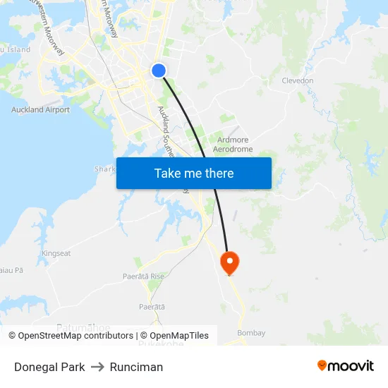 Donegal Park to Runciman map