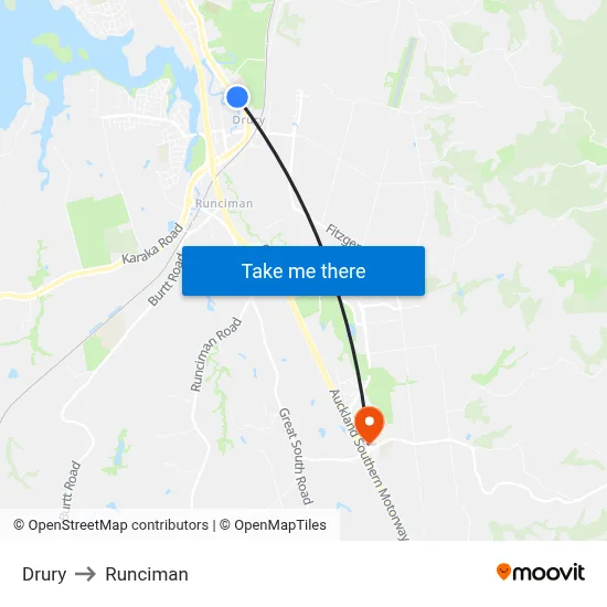 Drury to Runciman map
