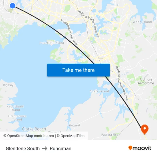 Glendene South to Runciman map
