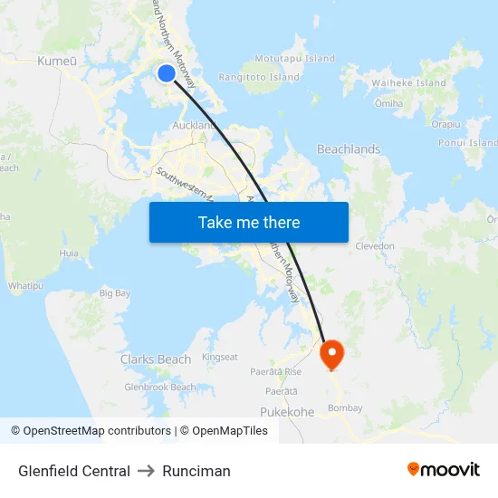 Glenfield Central to Runciman map