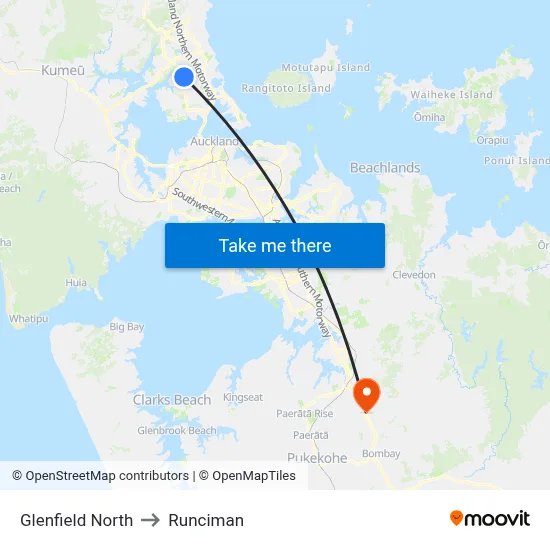 Glenfield North to Runciman map