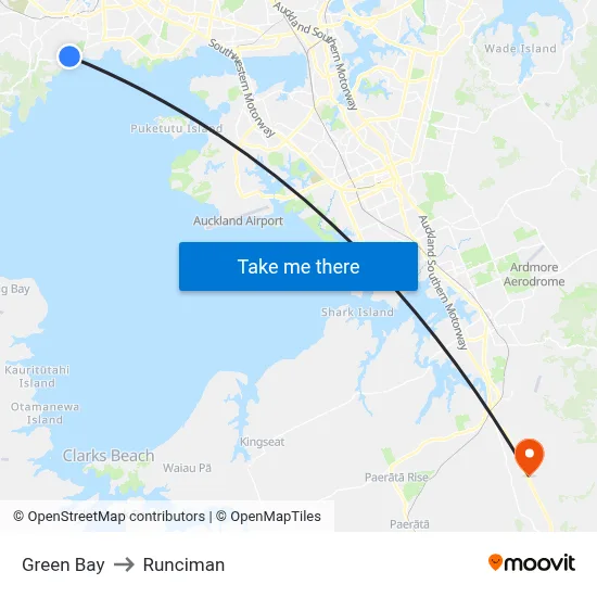Green Bay to Runciman map