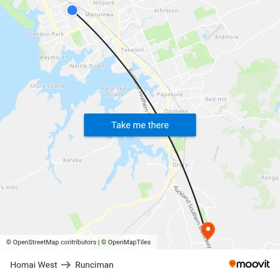 Homai West to Runciman map