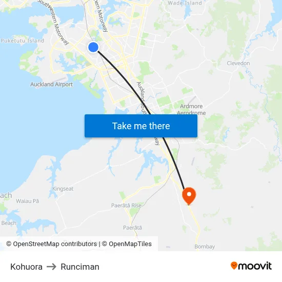 Kohuora to Runciman map
