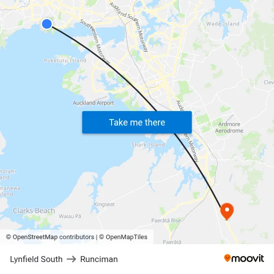 Lynfield South to Runciman map