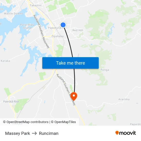 Massey Park to Runciman map