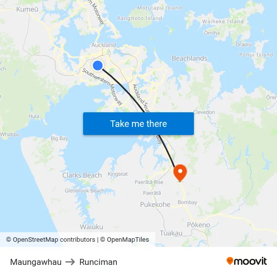 Maungawhau to Runciman map