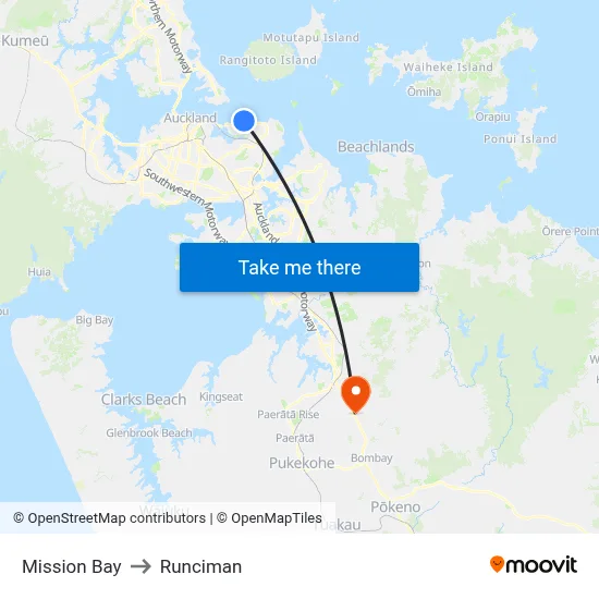 Mission Bay to Runciman map